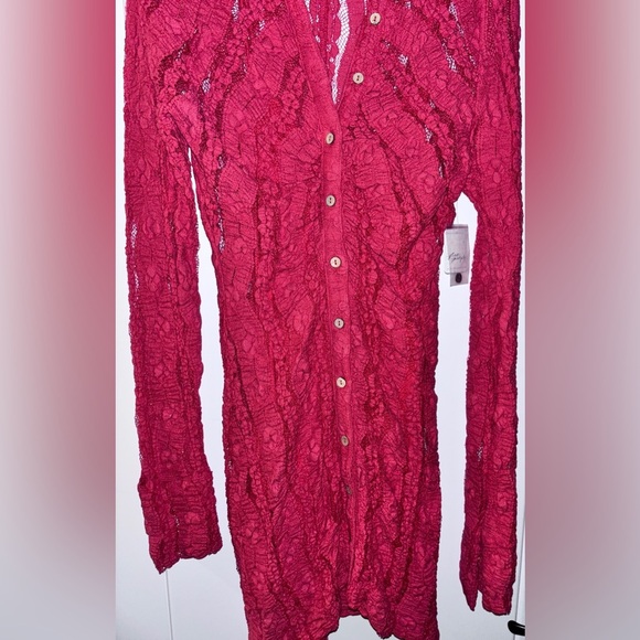 NEW Free People Shayla Lace Mini Dress Women L Sheer Bell Sleeve Boho Whimsigoth - Picture 6 of 10